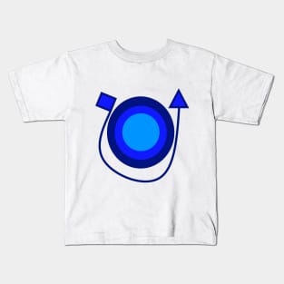 Blue Modern Record Player Kids T-Shirt